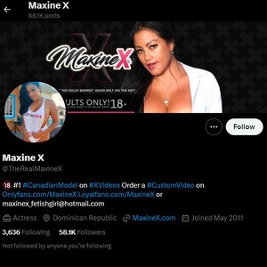 Maxine X, Twitter Porn Accounts