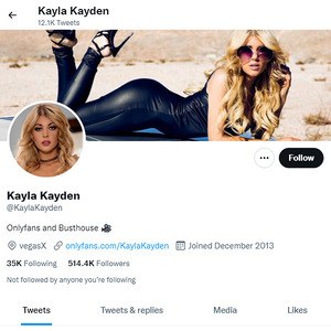 Kayla Kayden, Twitter Porn Accounts