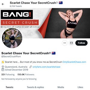 Scarlet Chase, Twitter Porn Accounts