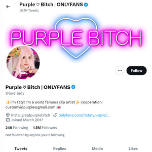 Purple Bitch, Twitter Porn Accounts