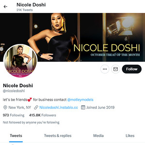 Nicole Doshi, Twitter Porn Accounts