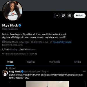 Skyy Black, Twitter Porn Accounts