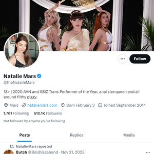 Natalie Mars Twitter (TS), Twitter Porn Accounts