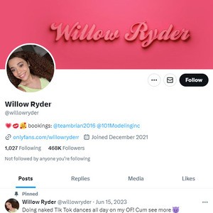 Willow Ryder Twitter, Twitter Porn Accounts