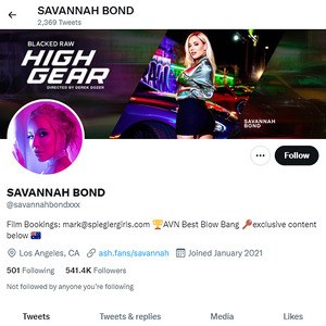 Savannah Bond Twitter, Twitter Porn Accounts