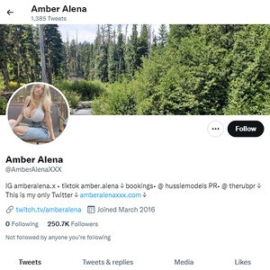 Amber Alena, Twitter Porn Accounts