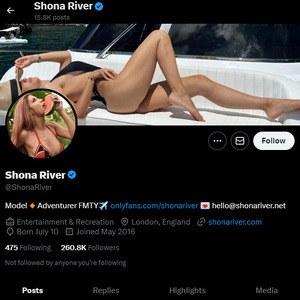 Shona River, Twitter Porn Accounts