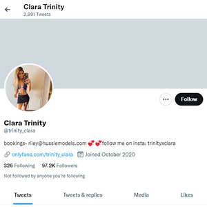 Clara Trinity, Twitter Porn Accounts