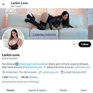 Larkin Love, Twitter Porn Accounts