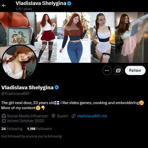 Vladislava Shelygina, Twitter Porn Accounts