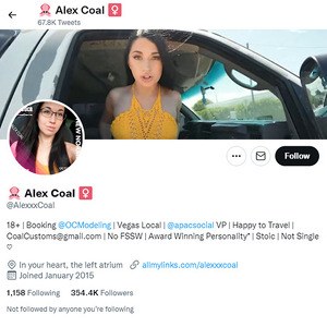 Alex Coal, Twitter Porn Accounts