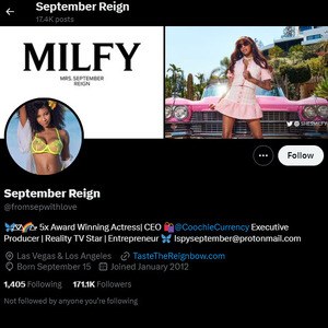 September Reign, Twitter Porn Accounts