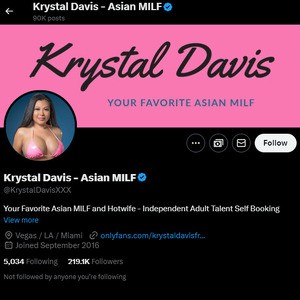 Krystal Davis, Twitter Porn Accounts