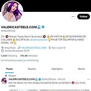 Valerica Steele Twitter, Twitter Porn Accounts