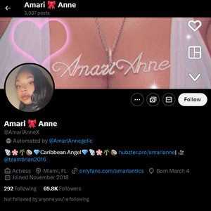 Amari Anne, Twitter Porn Accounts