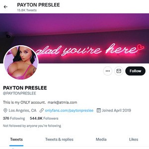 Payton Preslee, Twitter Porn Accounts