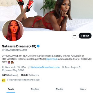 Natassia Dreams Twitter (TS), Twitter Porn Accounts