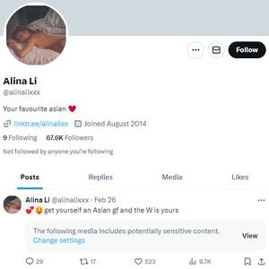 Alina Li Twitter, Twitter Porn Accounts