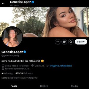 Genesis Lopez, Twitter Porn Accounts