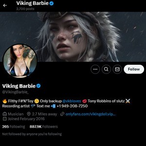 Viking Barbie, Twitter Porn Accounts