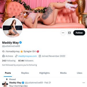 Maddy May Twitter, Twitter Porn Accounts