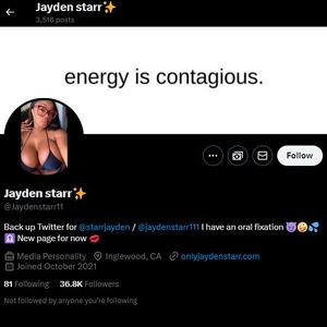 Jayden Starr, Twitter Porn Accounts