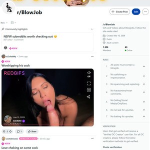 Reddit BlowJob, Reddit NSFW List